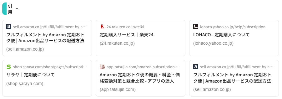 AI Overview の引用元